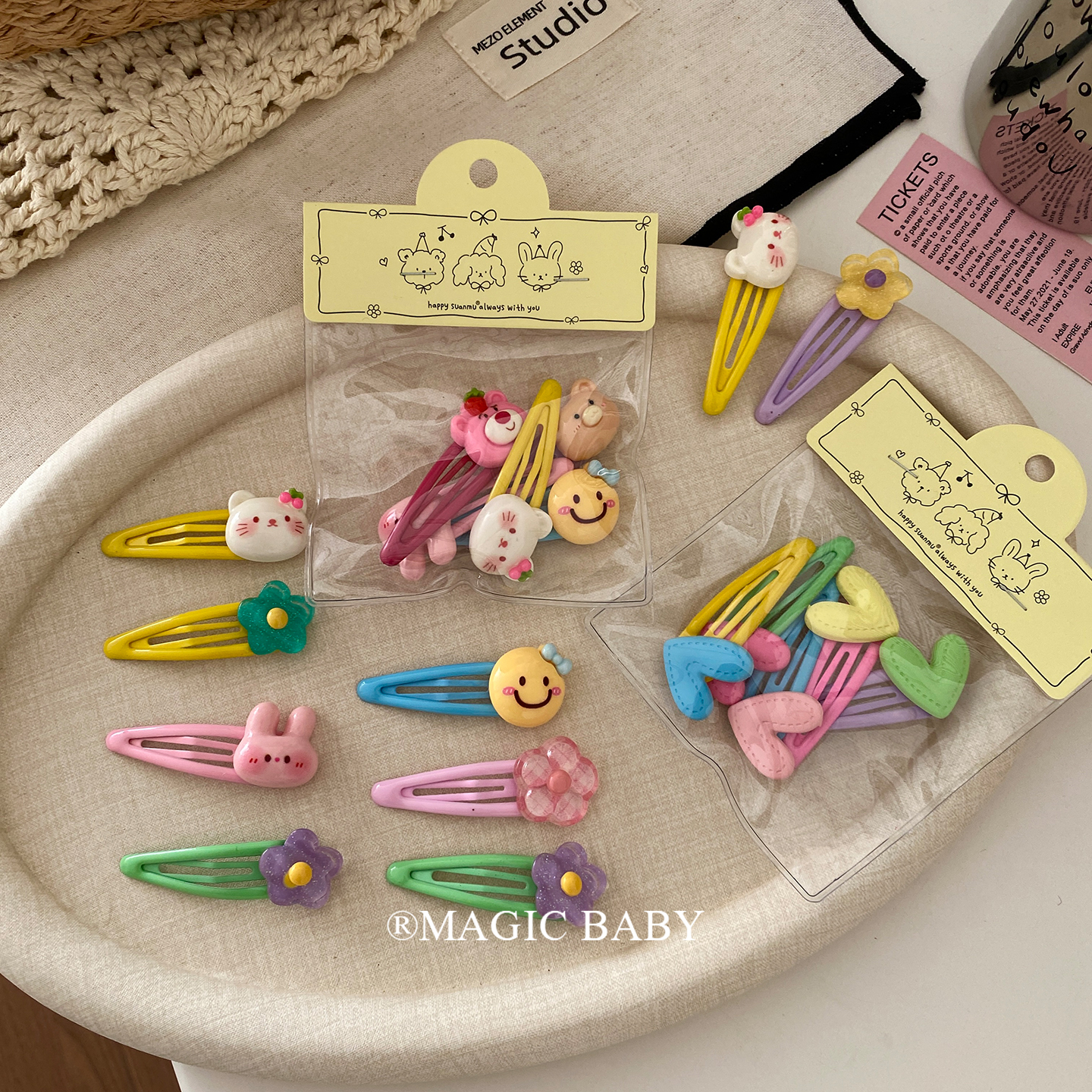 可爱卡通小动物花花bb夹儿童发夹