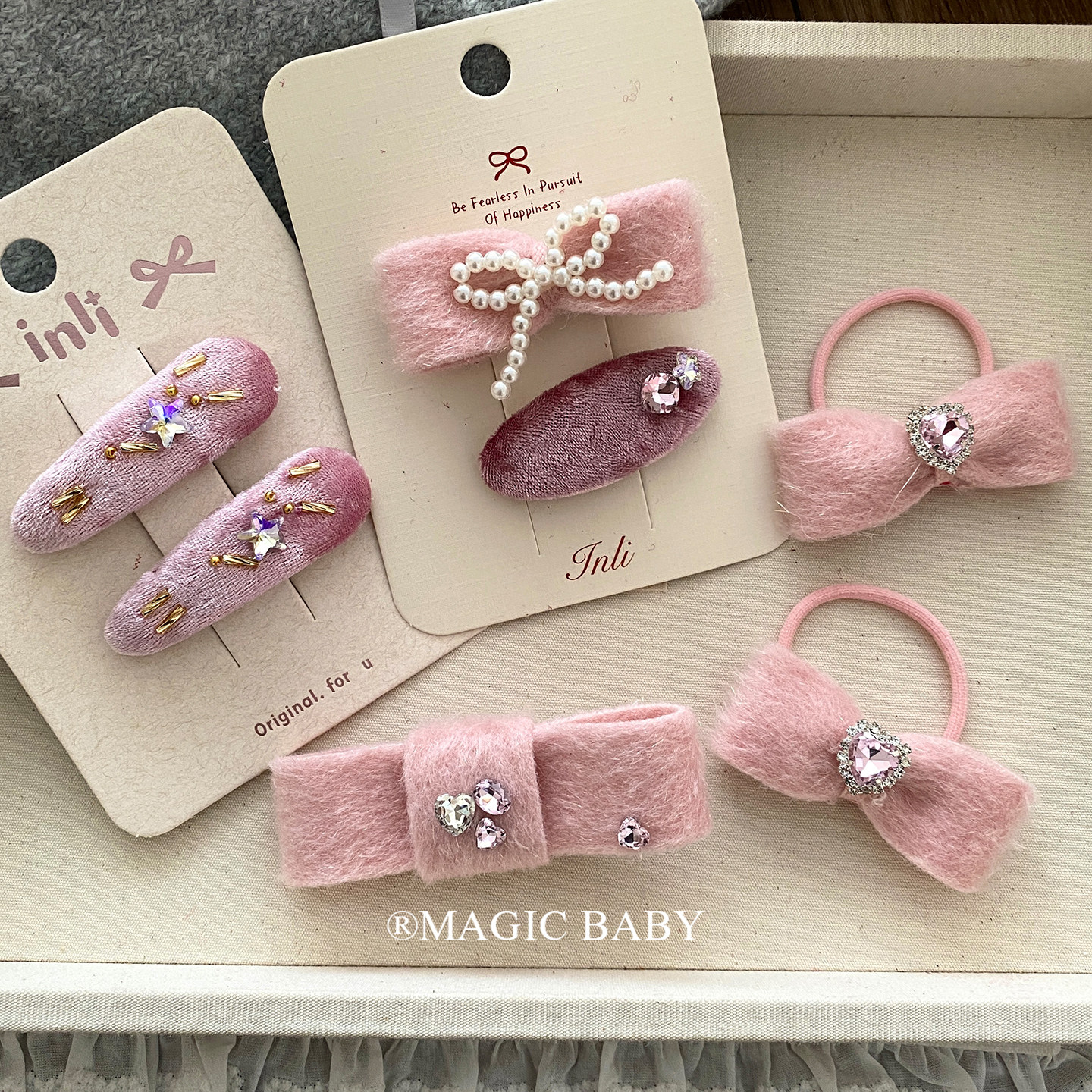 粉色丝绒蝴蝶结头饰儿童发夹精致水钻漂亮夹子宝宝刘海夹发饰bb夹,童装/婴儿装/亲子装,发饰,淘宝优惠券,粉丝福利购,淘宝优惠卷