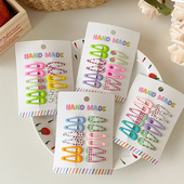 12个 儿童碎发夹彩色小号bb夹不伤发宝宝夹子婴儿发夹头饰发卡