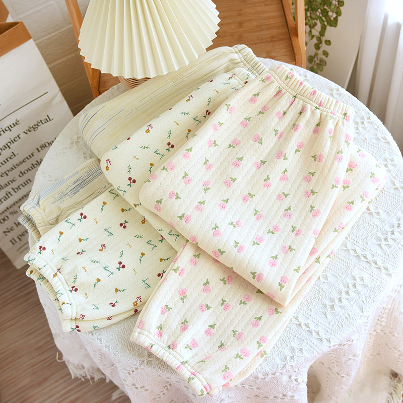 春秋纯棉睡裤女士三层空气棉松紧腰家居长裤冬季保暖休闲可外穿,女士内衣/男士内衣/家居服,睡裤/家居裤,淘宝优惠券,粉丝福利购,淘宝优惠卷