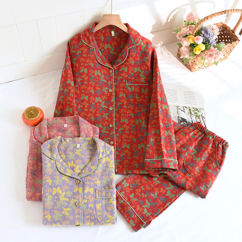 国风色织纯棉睡衣女提花翻领长袖开衫家居服套装春秋季中老年宽松,女士内衣/男士内衣/家居服,睡衣/家居服套装,淘宝优惠券,粉丝福利购,淘宝优惠卷
