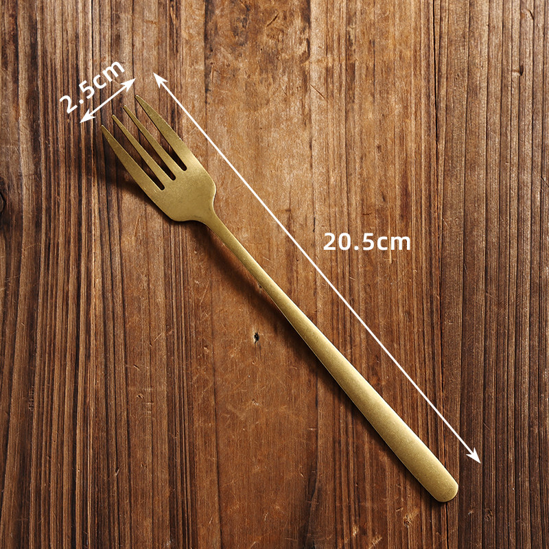 thumbnail for Vintage Distressed 304 Stainless Steel Tableware Knife Fork Spoon Set Japanese Retro Frosted Texture Spoon Fork Chopsticks Wholesale