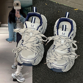 女2026新款 春夏季 休闲运动鞋 巴黎厚底增高老爹鞋 网面透气跑步女鞋