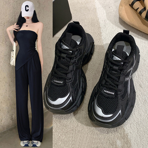 老爹鞋女2023年新款秋冬季透气跑步运动鞋女款休闲厚底百搭鞋子潮