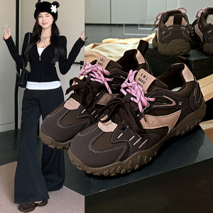 小众德训鞋女2024冬年秋季新款内增高厚底百搭时尚休闲运动老爹鞋