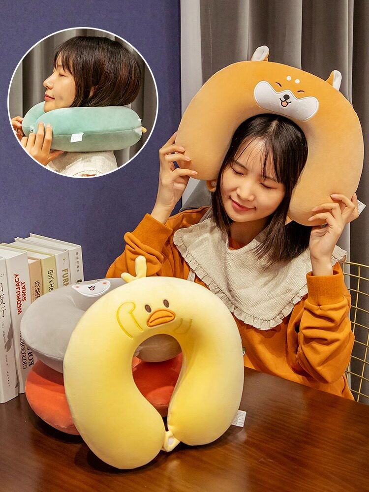 U자형 베개 목베개 특수 목베개 메모리폼 항공기 목베개 낮잠베개 학생 여행 수면 U자형 베개