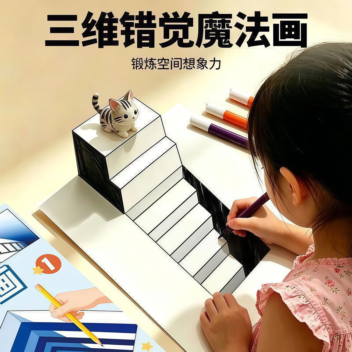 2026新款魔法3D立体画涂色本