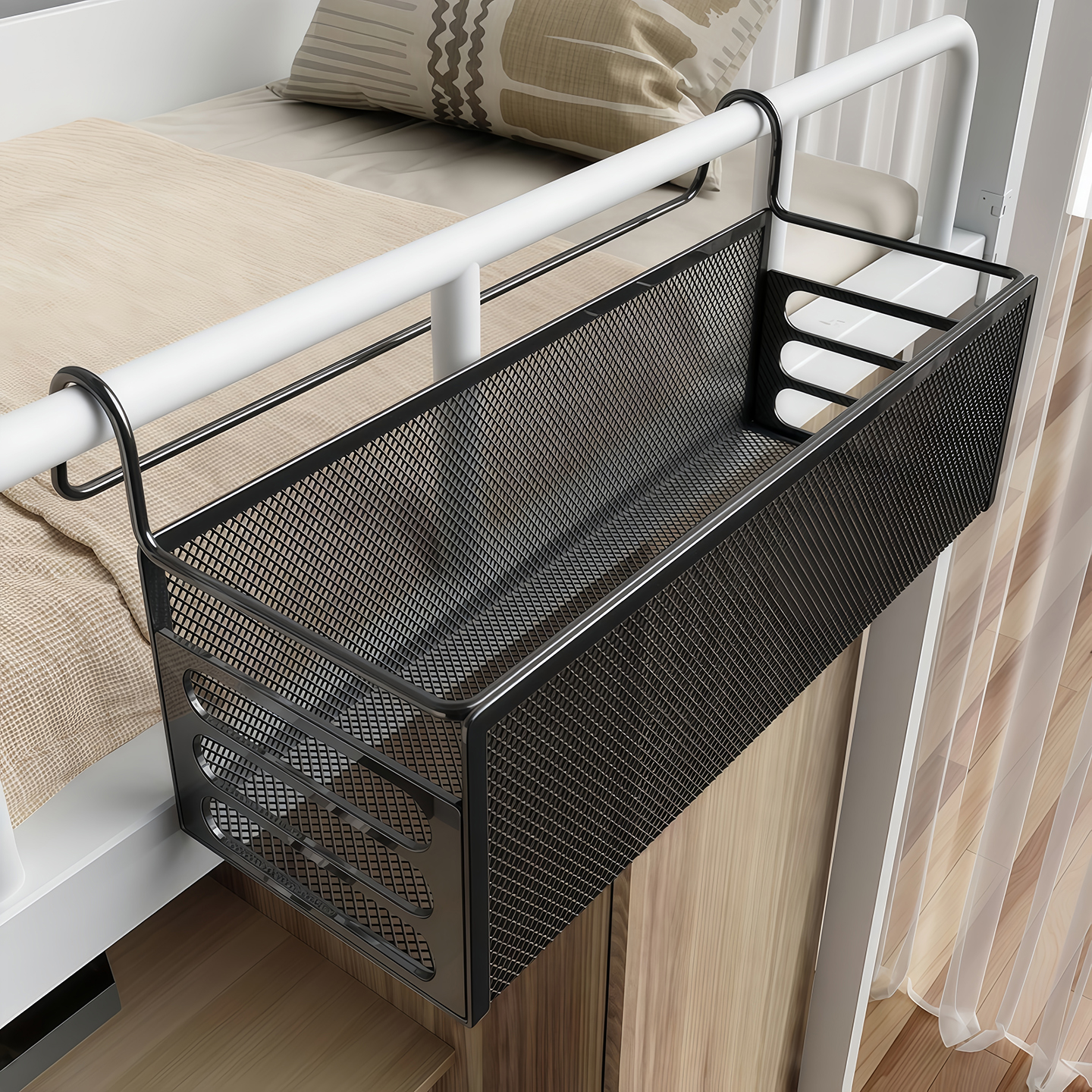 宿舍床边挂篮床头置物架免打孔