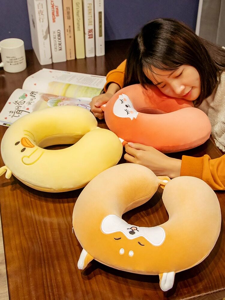 U자형 베개 목베개 특수 목베개 메모리폼 항공기 목베개 낮잠베개 학생 여행 수면 U자형 베개