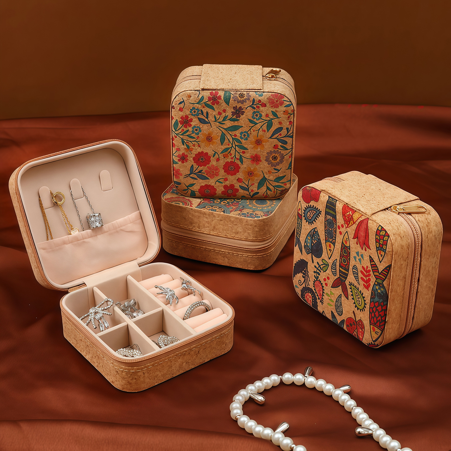 高档复古首饰盒耳环戒指收纳盒