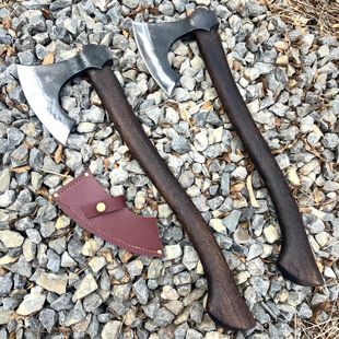 奇星新款大宽刃维京战斧65锰钢锻打斧头家用劈柴砍树斧