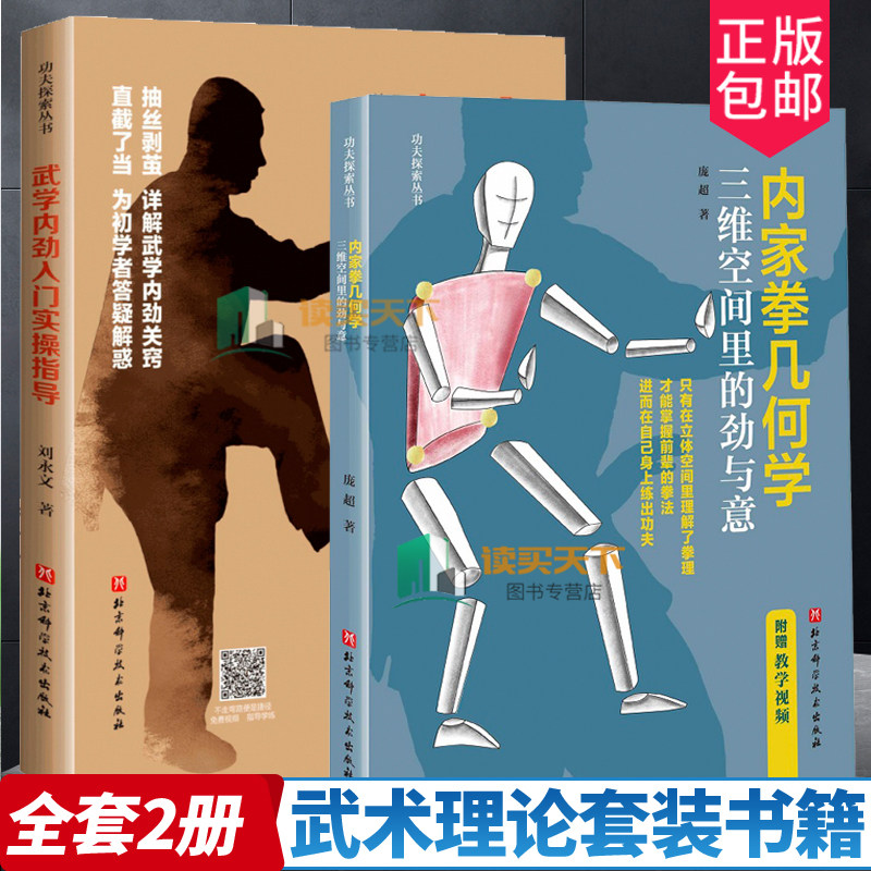 2册 内家拳几何学 三维空间里的劲与意+武学内劲入门实操指导 功夫 内家拳 武术拳术原理 拳理知识书籍 附赠教学视频
