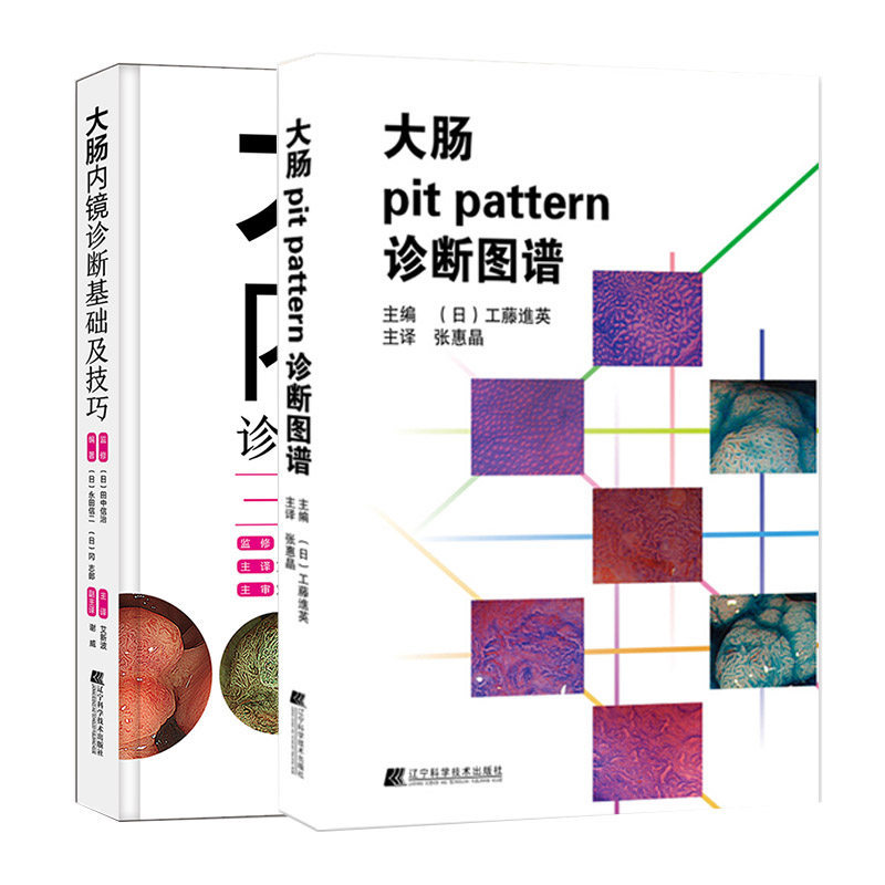 大肠内镜诊断基础及技巧+大肠pit pattern诊断图谱 2册套 医学图谱 提高大肠病变的诊断水平 大肠疾病诊断书籍 辽宁科学技术出版