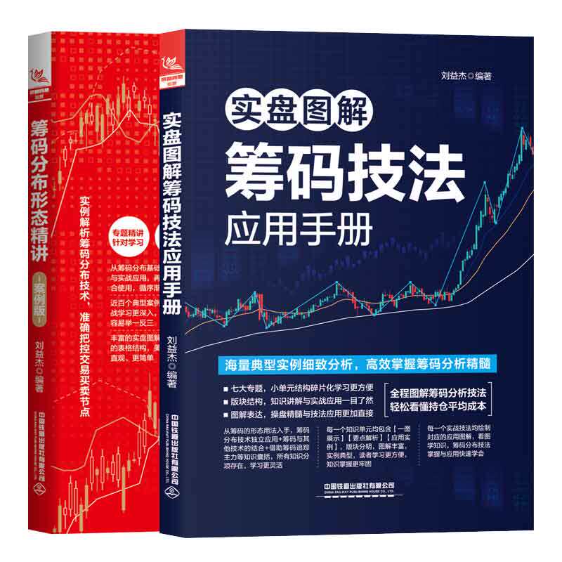 正版包邮 筹码分布形态讲 案例版+实盘图解筹码技法应用手册 2册 刘益杰 筹码分布技术 筹码分布形态实战 筹码分布形态与趋势理论