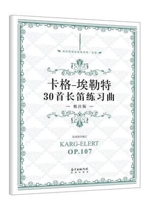 卡格-埃勒特30首长笛练习曲:精注版张迺泷订 长笛练习曲作品集德国近代艺术书籍