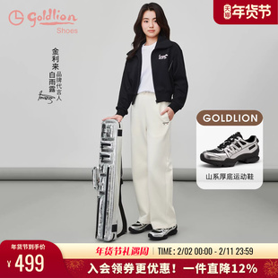 【白雨露同款】金利来厚底机能老爹鞋春秋新款女鞋银色运动休闲鞋