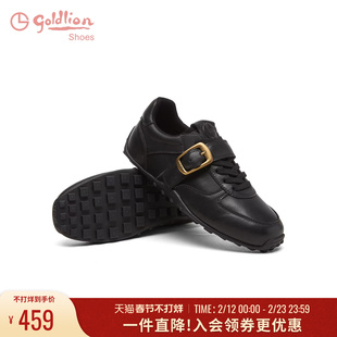 金利来女鞋2025秋冬款真皮百搭平底德训鞋女运动百搭休闲复古板鞋