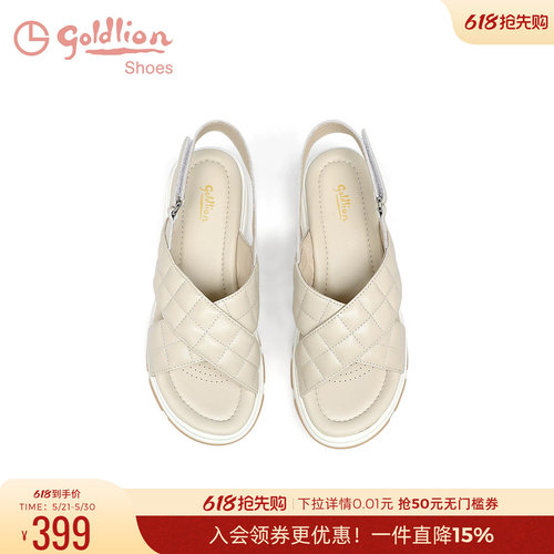 金利来坡跟厚底时装凉鞋女