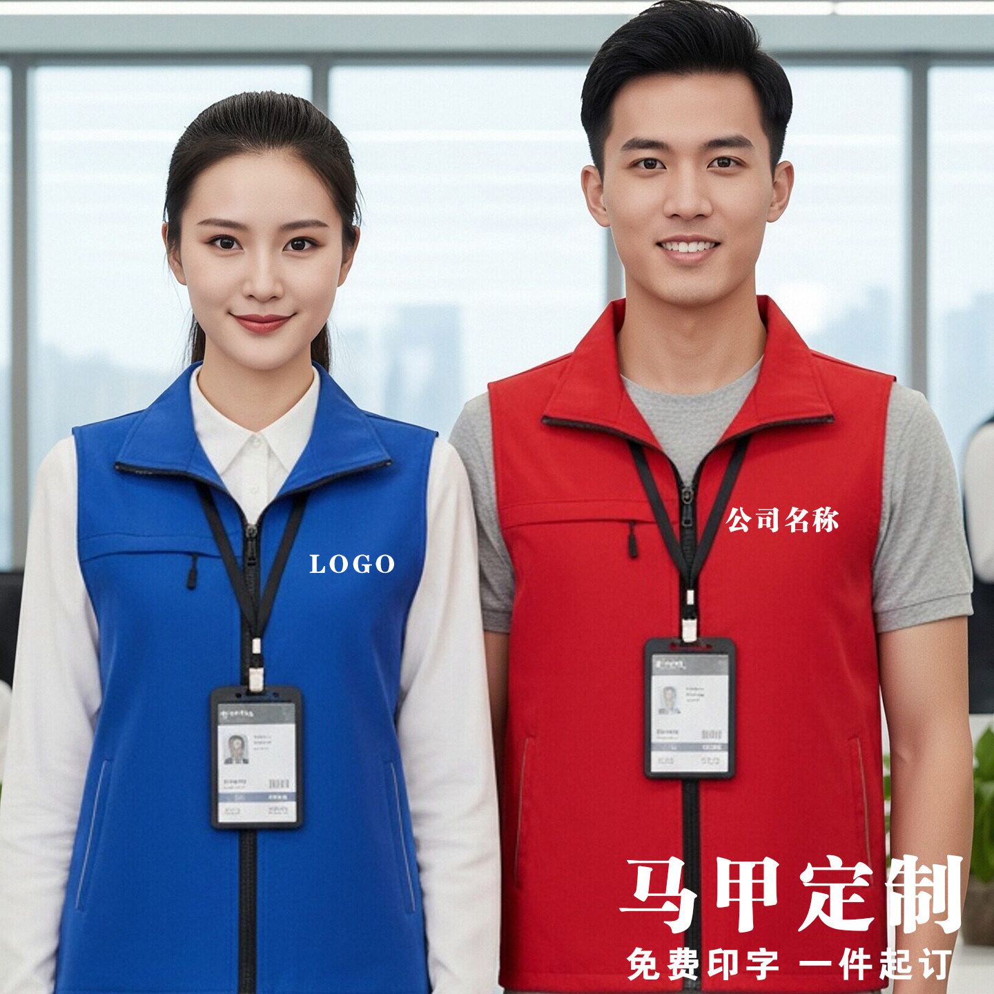 马甲定制印logo印字志愿者活动广告宣传红背心定做高端工作义工服