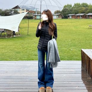 羽绒服女款冬季内胆女黑色显瘦内搭2025新款穿搭轻薄立领排骨外套