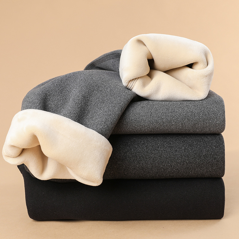 直播爆款男士保暖裤内穿防寒保暖长裤加绒加厚打底棉裤男冬季长裤