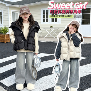 女童马甲2025新款儿童初中生冬季轻薄羽绒棉衣中大童女孩棉服冬装