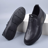 真皮圆头保暖软底休闲皮鞋 撤柜断码 加绒防滑爸爸鞋 男士 男棉鞋 冬季