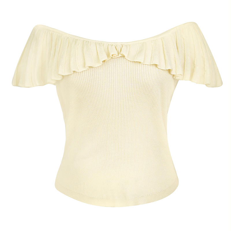 JUNGLEME法式一字肩针织衫