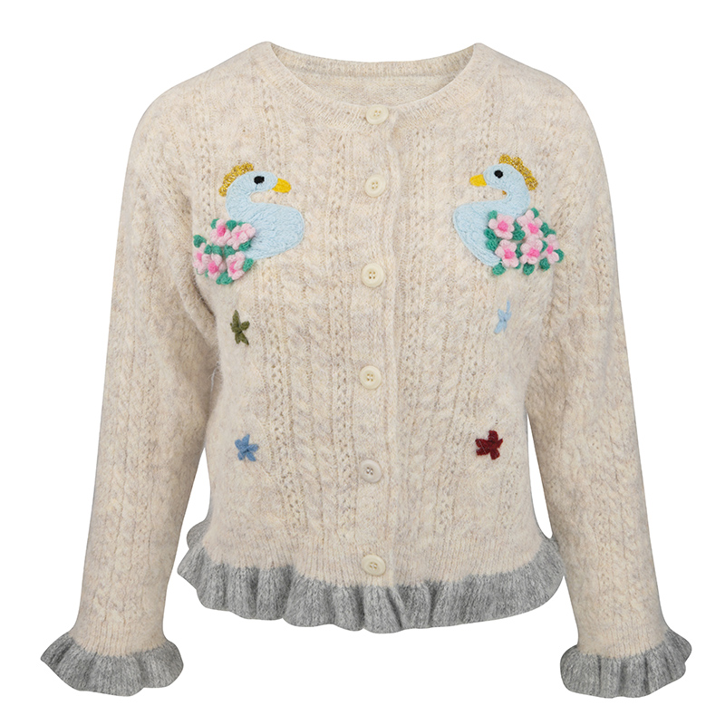 JUNGLEME秋冬新款天鹅圆领毛衣