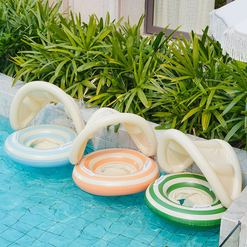 宝宝防晒游泳圈ins北欧风