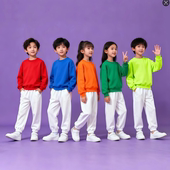 儿童啦啦队演出服中小学生运动会糖果色卫衣幼儿园元 旦表演服装