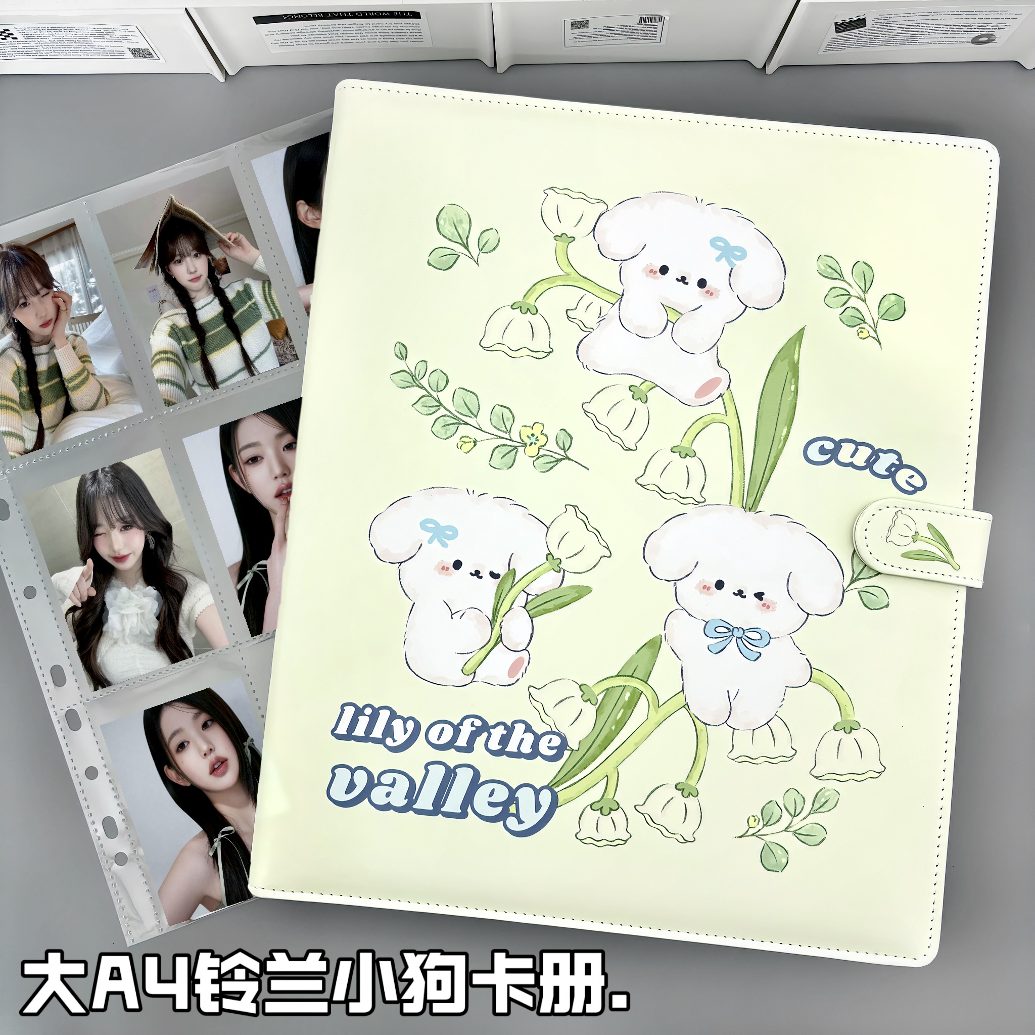 LOVELY a4皮质PU卡册九宫格346寸小卡拍立得明信片镭射票收纳册