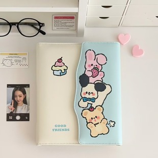 LOVELY 卡通可爱皮面A5加宽卡册四宫格磁吸追星拍立得3寸小卡收纳