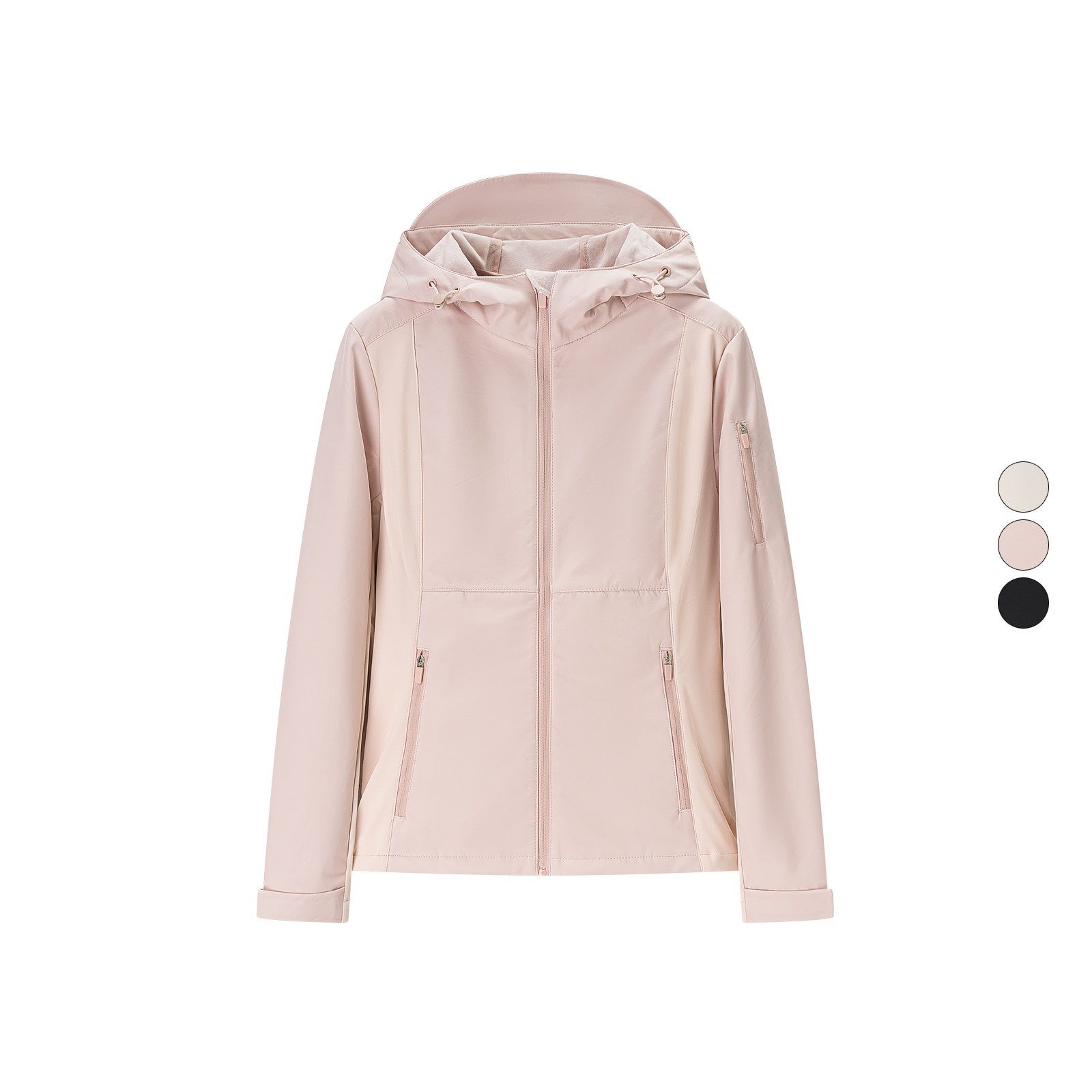 女装 2025秋季新款 户外软壳冲锋衣长袖连帽登山服短外套 510067