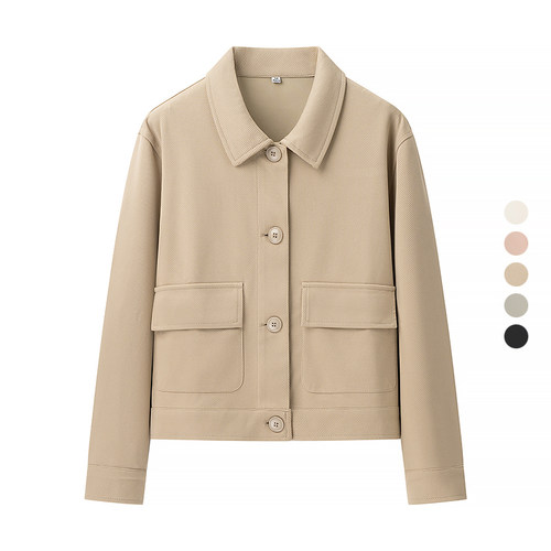 女装 春季新款 翻领针织休闲宽松夹克百搭短外套 469775/474176