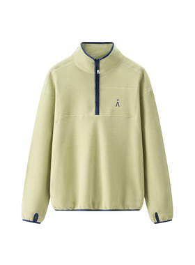 女装 2025冬季新款立领撞色半拉链双面摇粒绒宽松保暖卫衣 509261