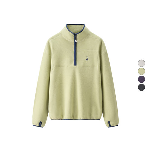 女装 2025冬季新款立领撞色半拉链双面摇粒绒宽松保暖卫衣 509261