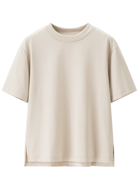 女装 夏季新款 多彩色圆领宽松显瘦凉感棉混纺休闲短袖T恤 474405