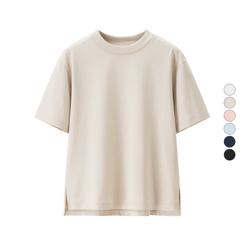 女装 夏季新款 多彩色圆领宽松显瘦凉感棉混纺休闲短袖T恤 474405