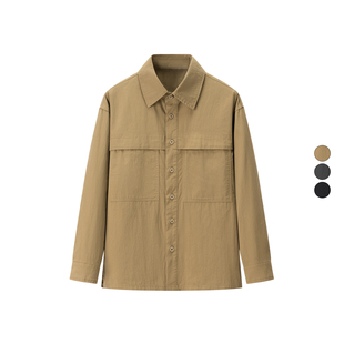 男装 2025秋冬季新款 宽松工装衬衣长袖翻领休闲衬衫外套 480652