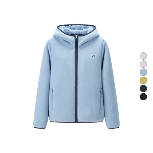 女装 2025冬季新款抓绒开衫卫衣加厚保暖仿羊羔绒连帽外套 510091