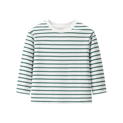 童装男童女童 2025夏季新款 棉混纺圆领T恤条纹长袖打底衫 474833