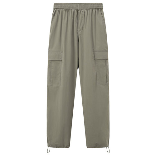 自然腰街头长裤口袋直筒裤