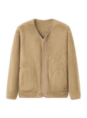 男装 冬季新款 仿羊羔绒保暖V领双面珊瑚绒休闲夹克外套 343397