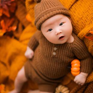 森系新生儿满月百天儿童原木日历牌计时日期牌摄影辅助道具