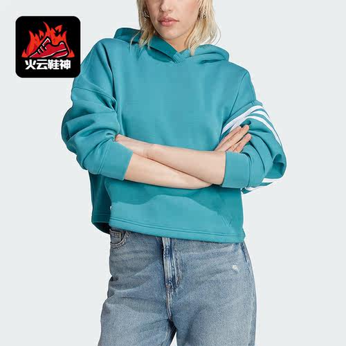 Adidas/阿迪达斯正品HOODIE运动宽松连帽女子套头卫衣IL6664