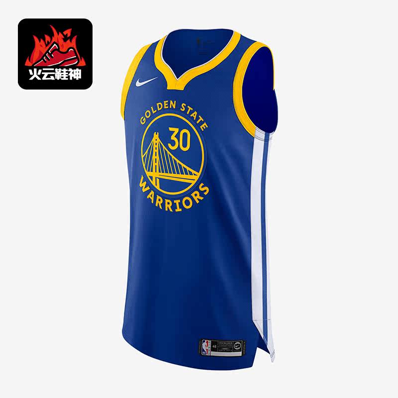 Nike/耐克正品NBAAU球员版金州勇士队男子篮球球衣AV4923-495