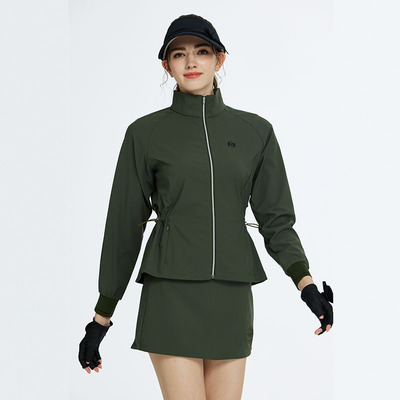 BG春节高尔夫翻领厚款保暖运动外套收腰显瘦速干防风运动球服