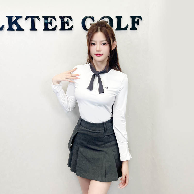 秋季高尔夫女装修身长袖上衣GOLF球服运动透气速干高端百搭T恤新
