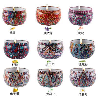 9pcs tin can soy wax smokeless candle fragrance set香薰蜡烛